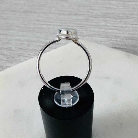 Evil Eye Composite Shell And Turquoise Sterling Silver Ring - Picture 6 of 7